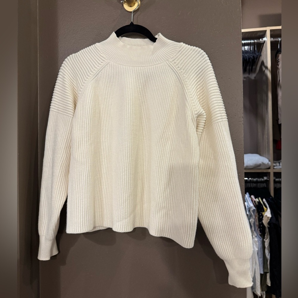Mango High Collar Ribbed Knit Sweater